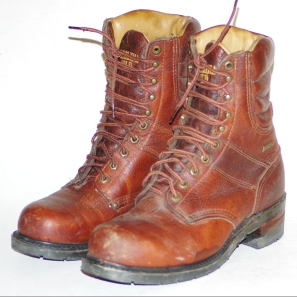 Carolina GOLD Leather Work Boots USA VTG EUC Sz 9 main image 3